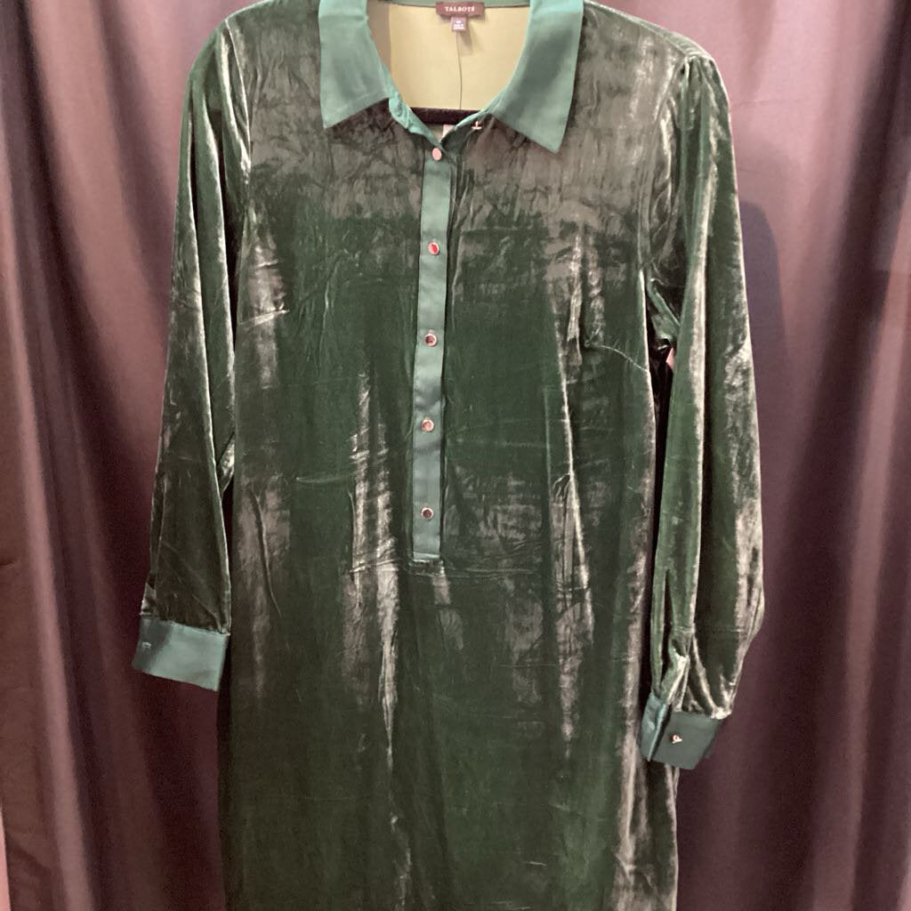 Talbots Velvet LS Shirt Dress DRESSES M
