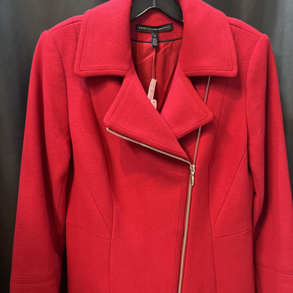 WHBM NWT Zip Front Peacoat JACKETS S