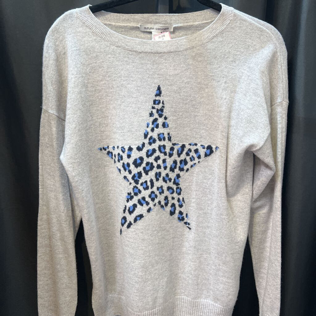 Autumn Cashmere Star Front Graphic LS SWEATERS S
