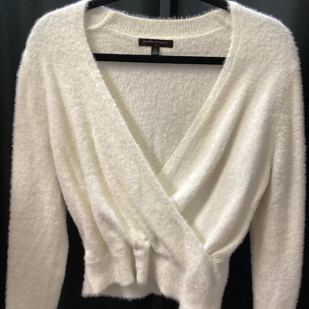 Banana Republic Fuzzy Crossfront LS SWEATERS S