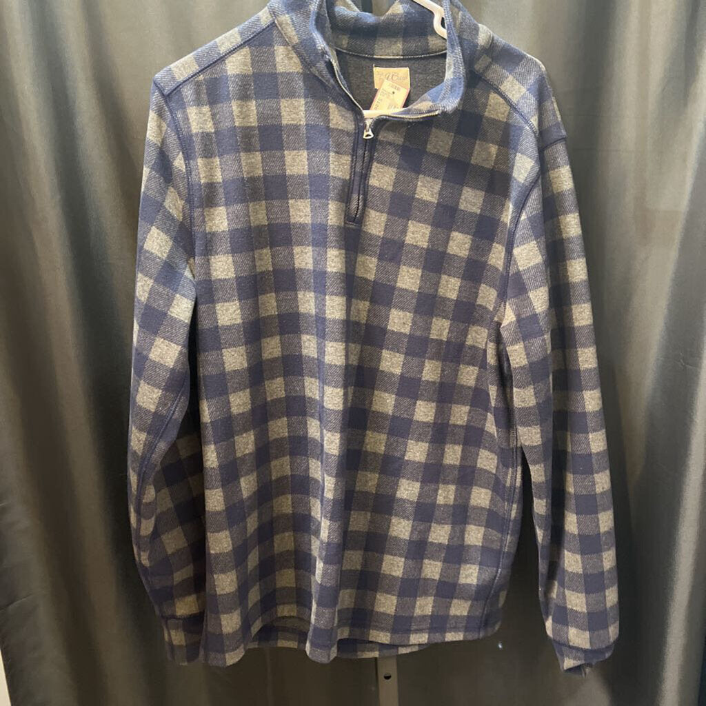 J Crew Checkered Fleece 1/4 Zip MENS SWEATERS M