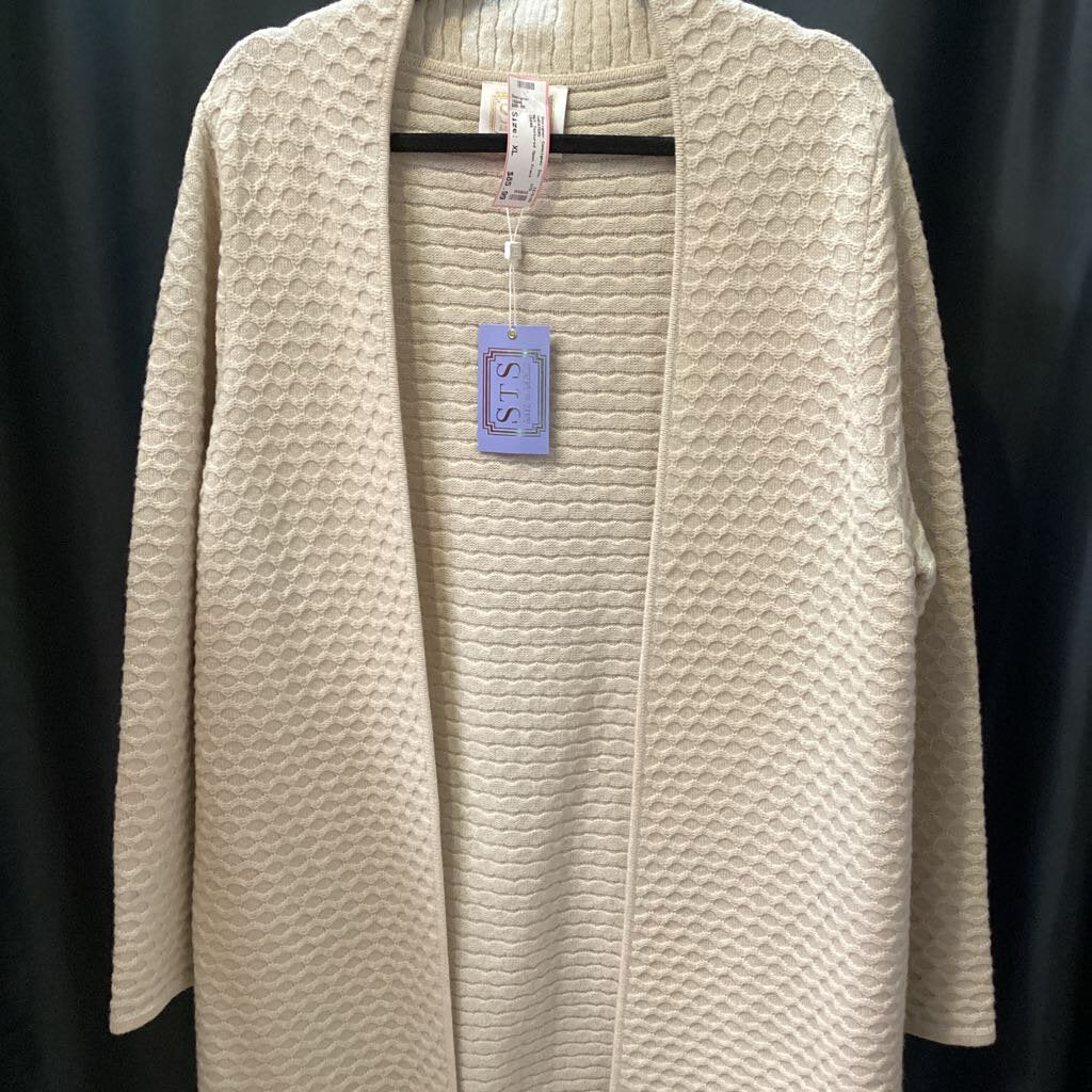 STS NWT Textured Open Front Longline Cardi SWEATERS XL