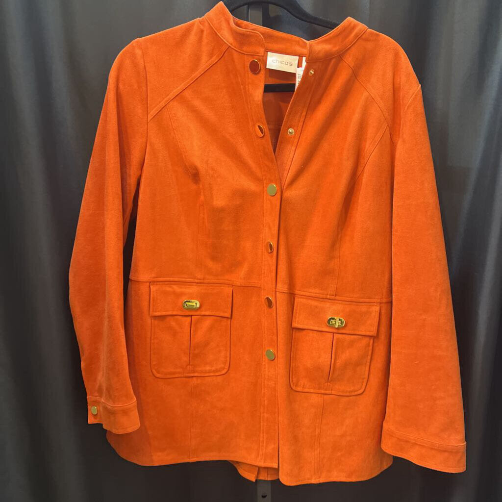 Chicos Knit Piping Detail Zip Front JACKETS 0