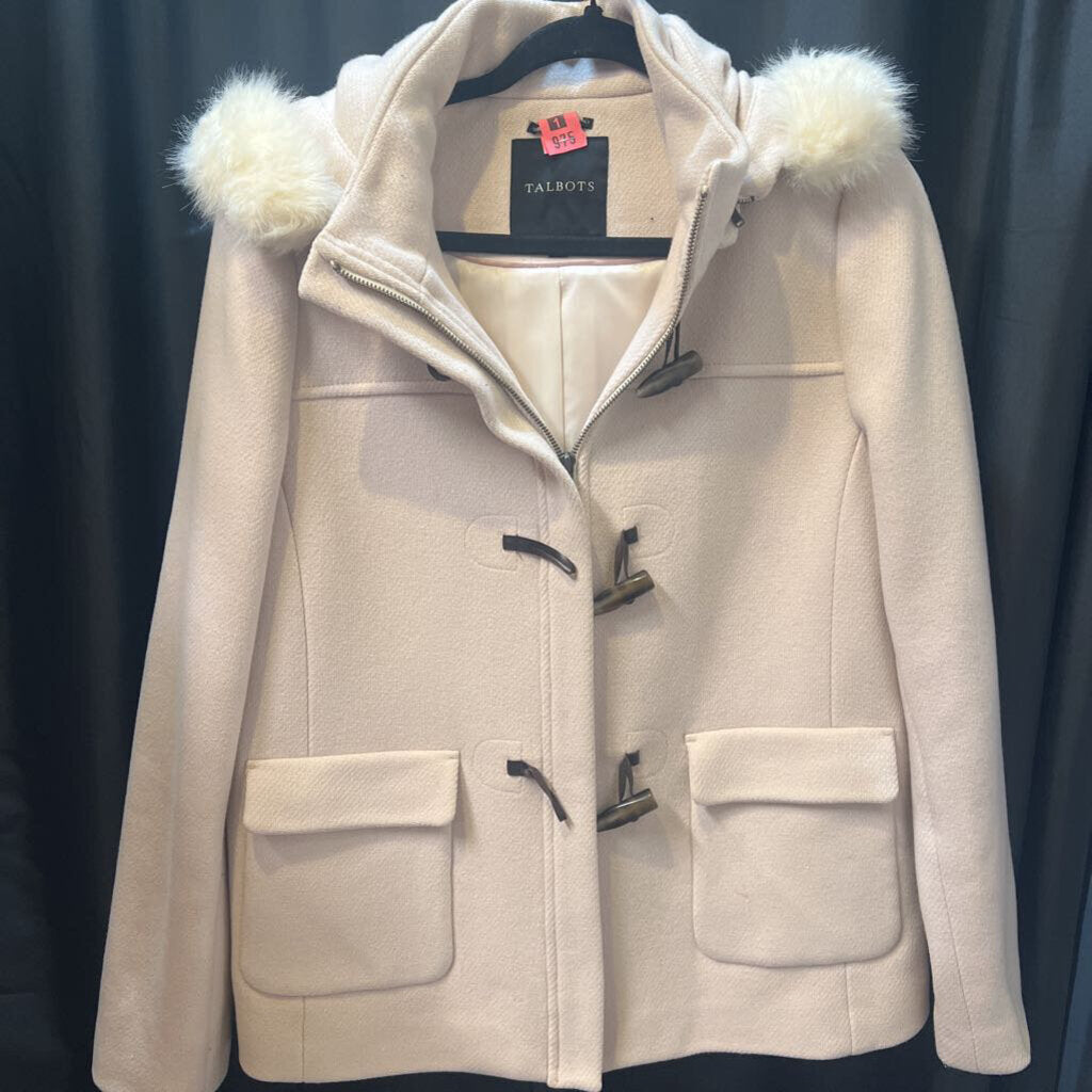 Talbots Short Peacoat w Toggle Buttons & Fur Hood JACKETS 8