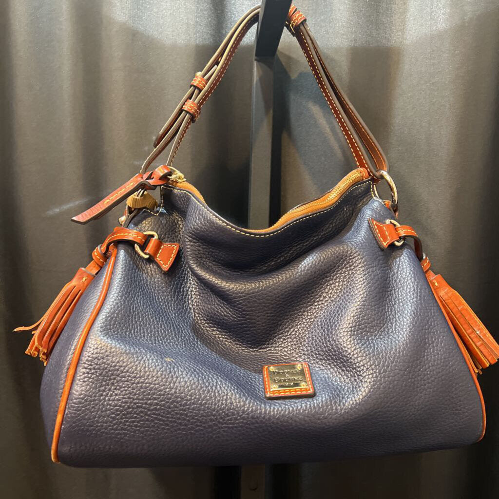 Dooney & Bourke Pebble Leather Two Tone w Tassel HANDBAGS M