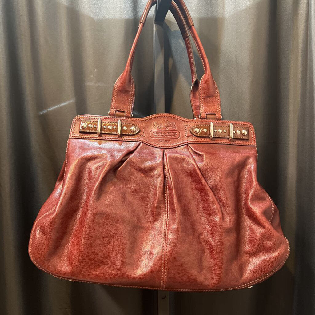 Coach Leather Shoulder Bag w Long Tophandles HANDBAGS XL