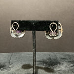 Load image into Gallery viewer, David Yurman DY 925 Ribbed w Amethyst EARRINGS

