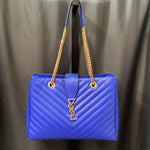 Load image into Gallery viewer, Saint Laurent Chevron Leather Tote HANDBAGS Large
