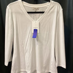 Load image into Gallery viewer, Lafayette 148 NWT Cotton V Neck 3/4 Slv TOPS L
