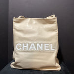 Load image into Gallery viewer, Chanel Leather Graphic Logo Tote HANDBAGS L
