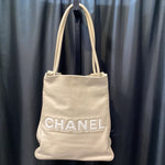 Load image into Gallery viewer, Chanel Leather Graphic Logo Tote HANDBAGS L
