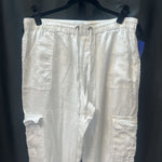 Load image into Gallery viewer, Nicole Miller Linen Blend Joggers PANTS L
