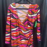 Load image into Gallery viewer, Jude Connally Faux Wrap Wavy Stripe DRESSES M
