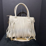 Load image into Gallery viewer, Alberto Di Canio Pebbled Leather Fringe HANDBAGS L
