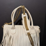 Load image into Gallery viewer, Alberto Di Canio Pebbled Leather Fringe HANDBAGS L
