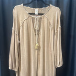 Load image into Gallery viewer, Free People LS Raw Edges Tie Front TOPS M

