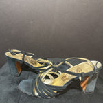 Load image into Gallery viewer, Ferragamo Strappy Suede Heel Sandals SHOES 7.5
