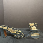 Load image into Gallery viewer, Ferragamo Strappy Suede Heel Sandals SHOES 7.5
