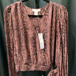 Load image into Gallery viewer, Cupcakes and Cashmere NWT Snake Pleated LS TOPS M
