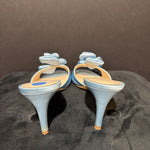 Load image into Gallery viewer, Black Suede Studio Satin Rose Heels SHOES 39
