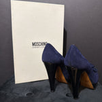 Load image into Gallery viewer, Moschino W/BOX Suede Knit Flower Pumps SHOES 36
