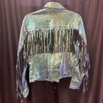 Load image into Gallery viewer, La Pelle Metallic W/Fringe JACKETS 46/Med
