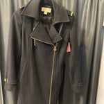Load image into Gallery viewer, Michael Kors Wool Mid Length Belted Moto Zip OUTERWEAR XS
