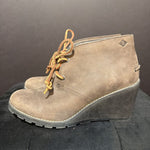 Load image into Gallery viewer, Sperry Suede Lace Up Wedges BOOTIES 8
