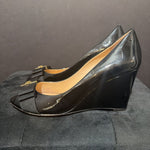 Load image into Gallery viewer, Tory Burch Patent Wedges SHOES Black
