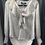 Load image into Gallery viewer, WHBM NWT Ruffle Satin LS TOPS XXS
