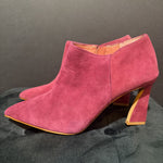 Load image into Gallery viewer, Vince Camuto Suede Fun Heel Zip BOOTIES 7.5
