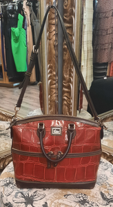 Dooney & Bourke Croc Top Zip Handbag