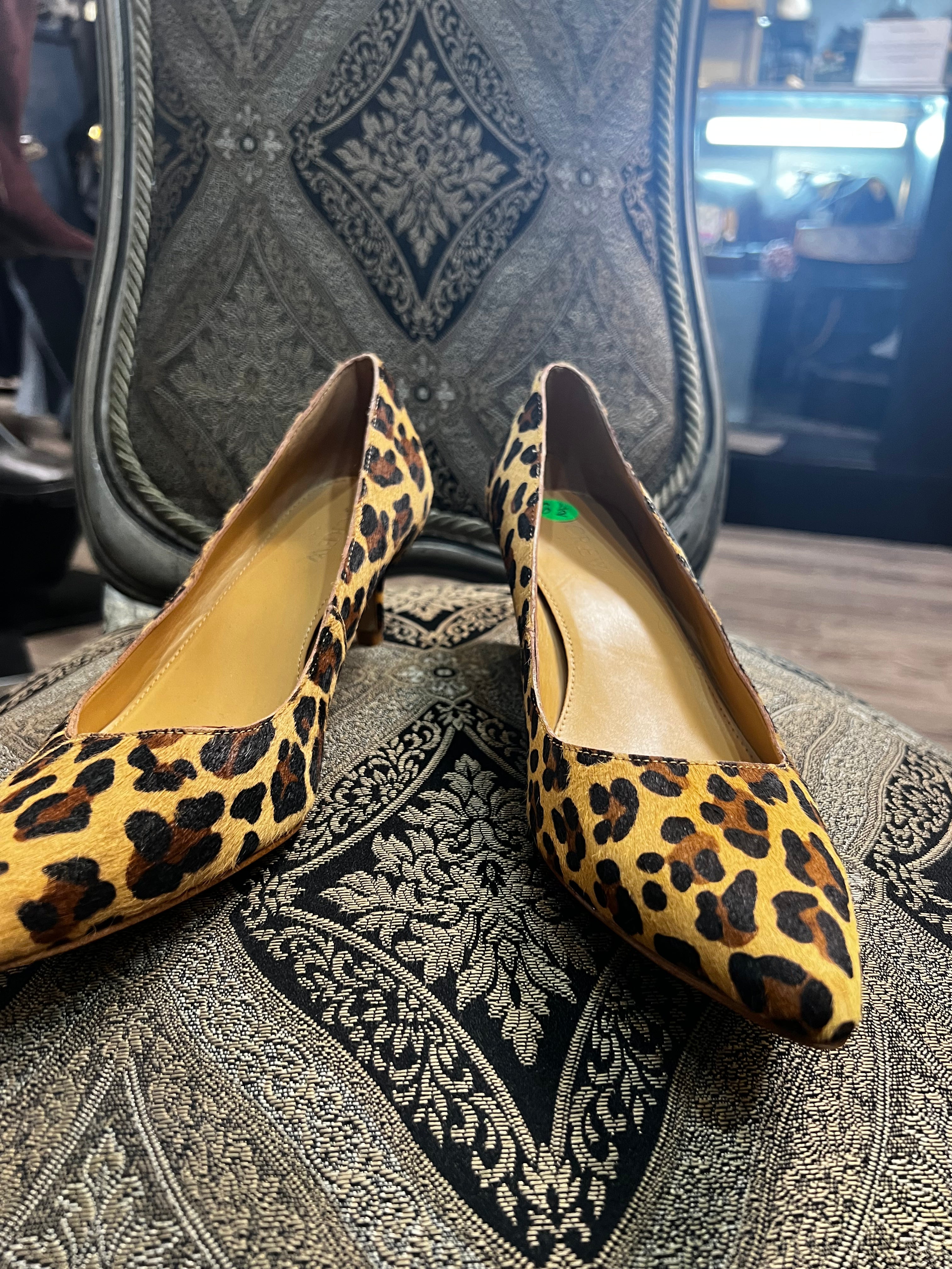 J Crew Cheetah Calf Hair Kitten Heels (Size 6.5)