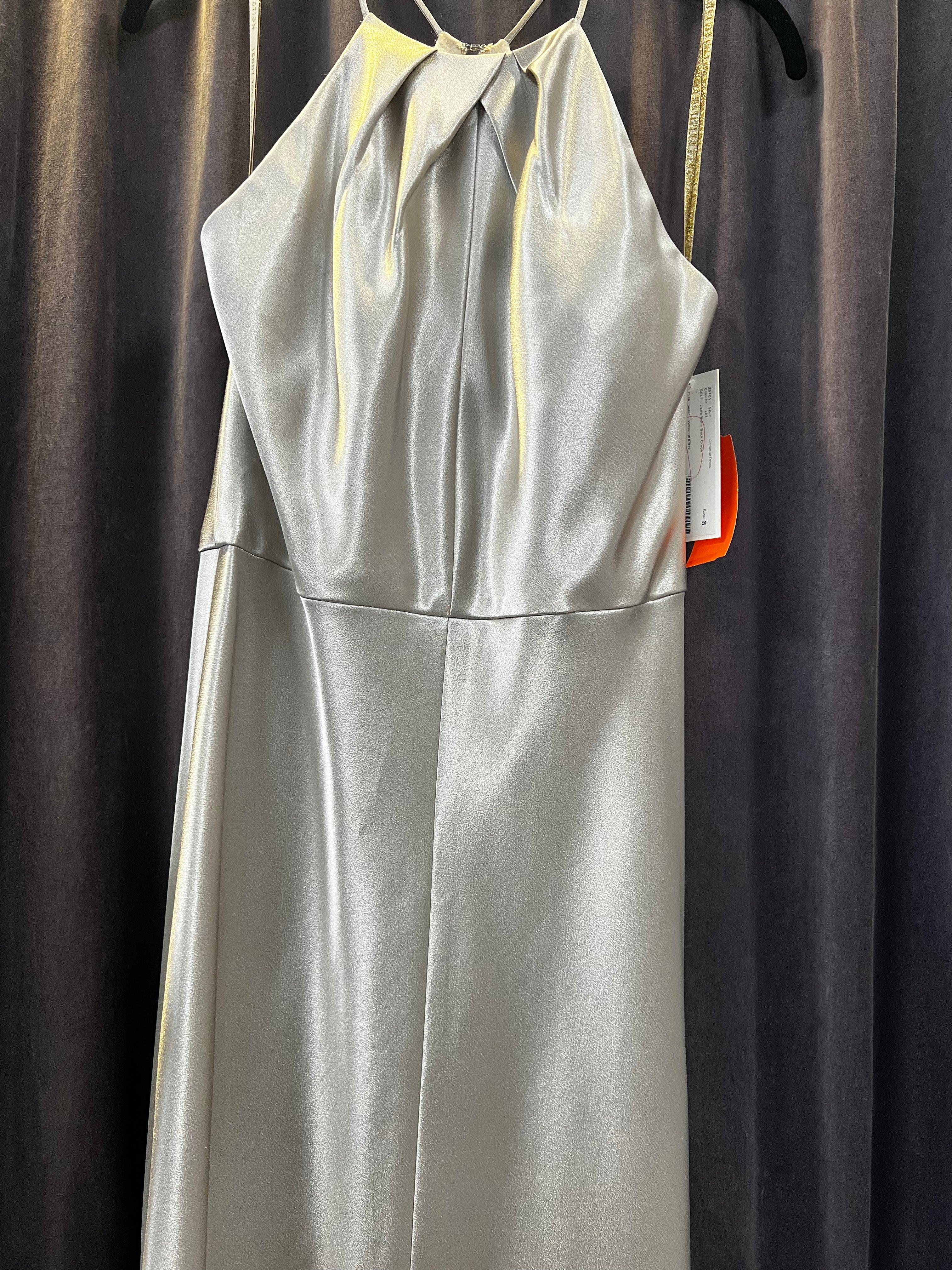 Jenny Yoo Satin Champagne Evening Gown (Size 8)