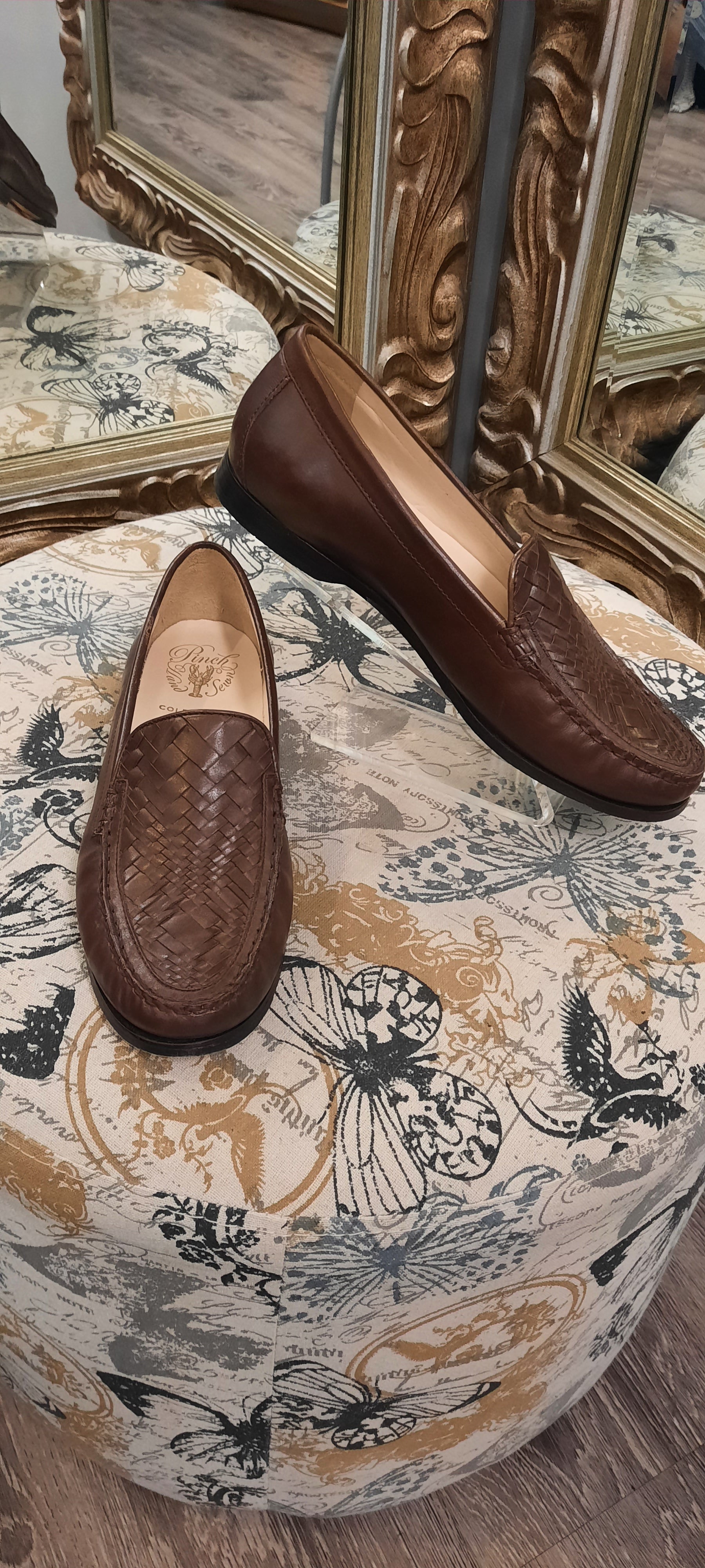 Cole Haan Leather Woven Flat Shoes  - Size 9